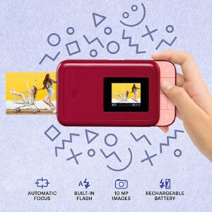 KODAK Smile Instant Print Digital Camera (Red) Scrapbook Photo Album Kit