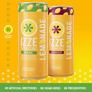 Izze Sparkling Juice Lemonade Drink, Real Fruit Juice, No added sugar or preservatives, Lemonade Variety Pack, 8.4oz Sleek Cans (24 Pack)