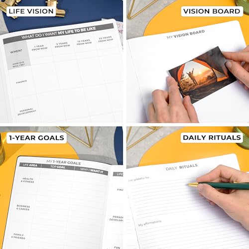 Clever Fox Planner Daily PRO - 8.5 x 11" A4 Size Daily Life Planner and Gratitude Journal to Increase Productivity, Time Management and Hit Your Goals - Undated - Lasts 3 Months (Silver Black)