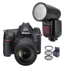 nikon d780 fx-format dslr camera with af-s nikkor 24-120mm f/4g ed vr lens - with flashpoint zoom li-on x r2 ttl on-camera round flash speedlight for nikon, 77mm filter kit