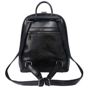 Iswee Backpack for Women Leather Back Pack Purse Fashion Ladies Purses Anti-theft Convertible Shoulder Bag Travel Bag(Black)