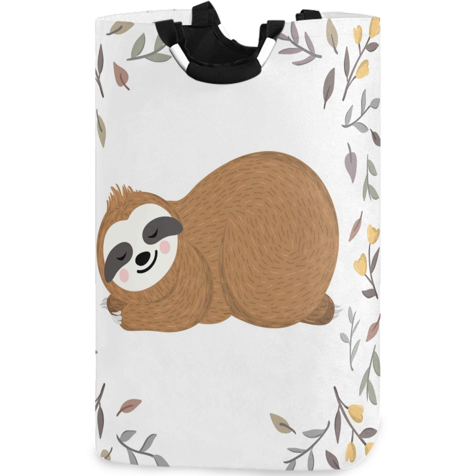 visesunny Cute Baby Sloth Animal Large Capacity Laundry Hamper Basket Water-Resistant Oxford Cloth Storage Baskets for Bedroom, Bathroom, Dorm, Kids Room