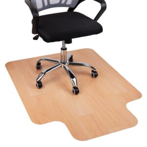 mind reader office chair mat for hardwood floors, under desk floor protector, rolling, pvc, 47.5 x 35.5, woodtone