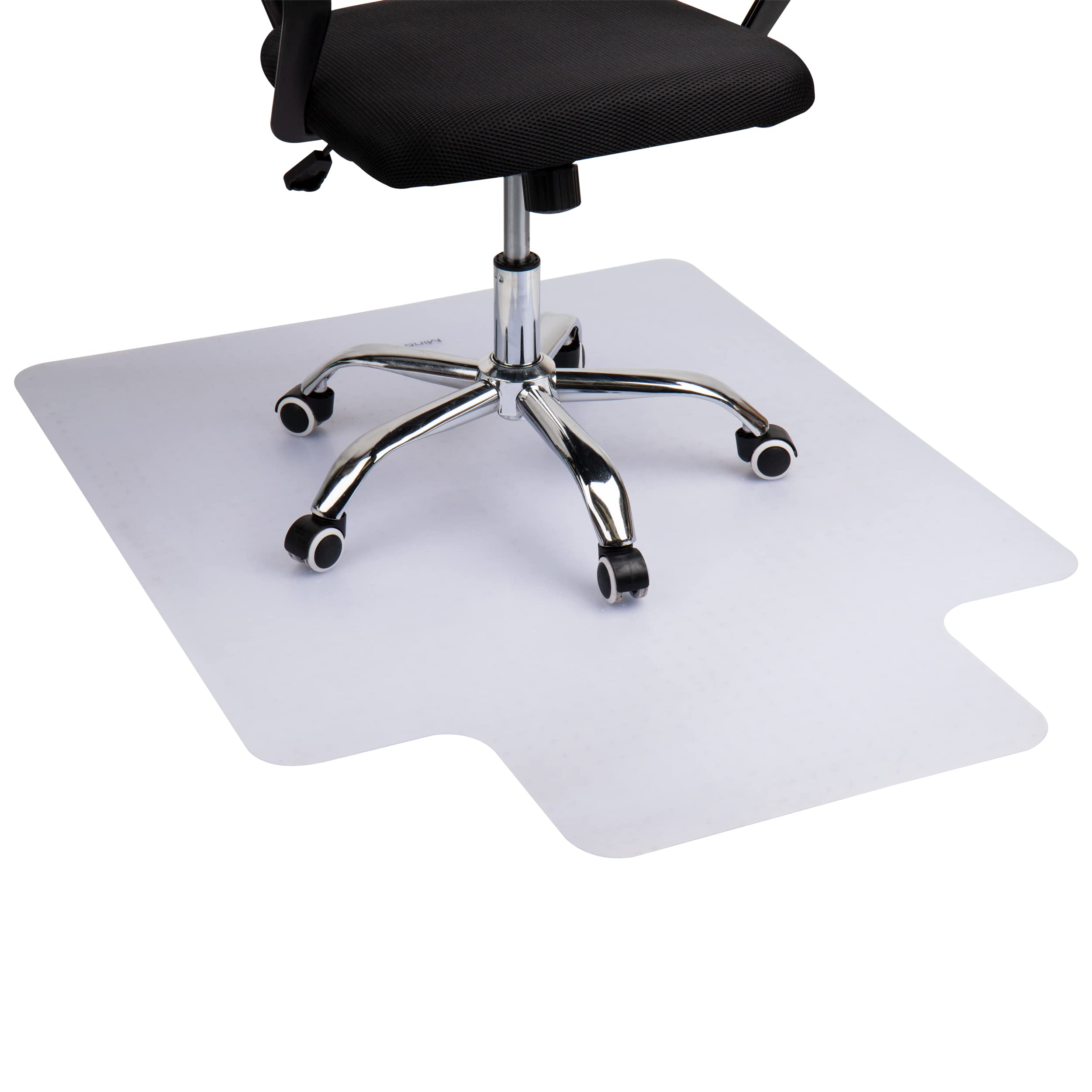 Mind Reader Office Chair Mat for Carpet, Under Desk Protector, Carpet Grips, Rolling, PVC, 47.5"L x 35.5"W x 0.125"H, Clear