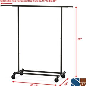 Simple Houseware Heavy Duty Clothing Garment Rack, Black