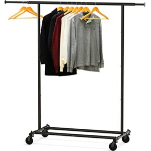 simple houseware heavy duty clothing garment rack, black
