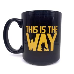 HOUSE PARTY 2K20 Star Wars Mug THIS IS THE WAY Quote Coffee Mug, The Mandalorian TV Series Inspired, 11oz Black Ceramic