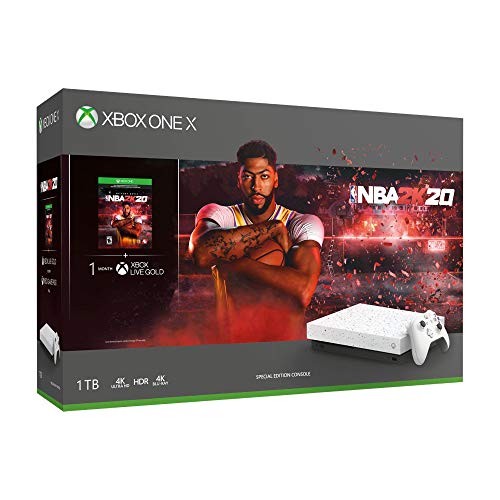 Microsoft Xbox One X 1TB SSD Enhanced NBA 2K20 Hyperspace Limited Edition White Night Sky Console, NBA 2K20 Full Game, 1 Month Xbox Live Gold and Game Pass Bundle