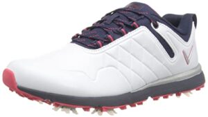 callaway women's waterproof golf shoe, naval, white, 7.5