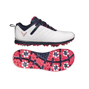 Callaway Women's Waterproof Golf Shoe, Naval, White, 7.5