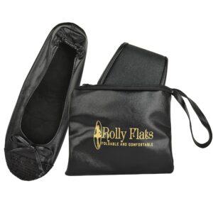 rolly flats, black sequin tip, medium