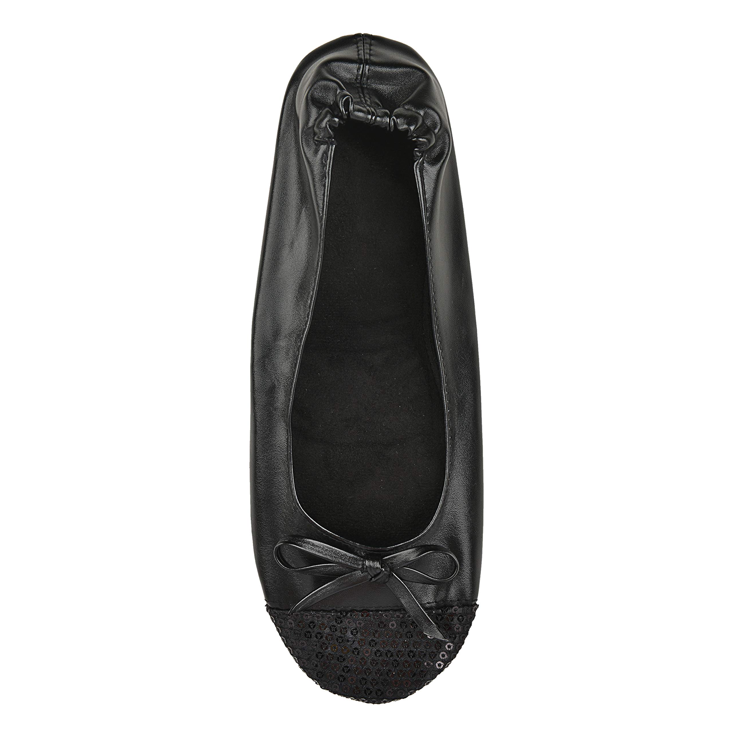 Rolly Flats, Black Sequin Tip, Medium