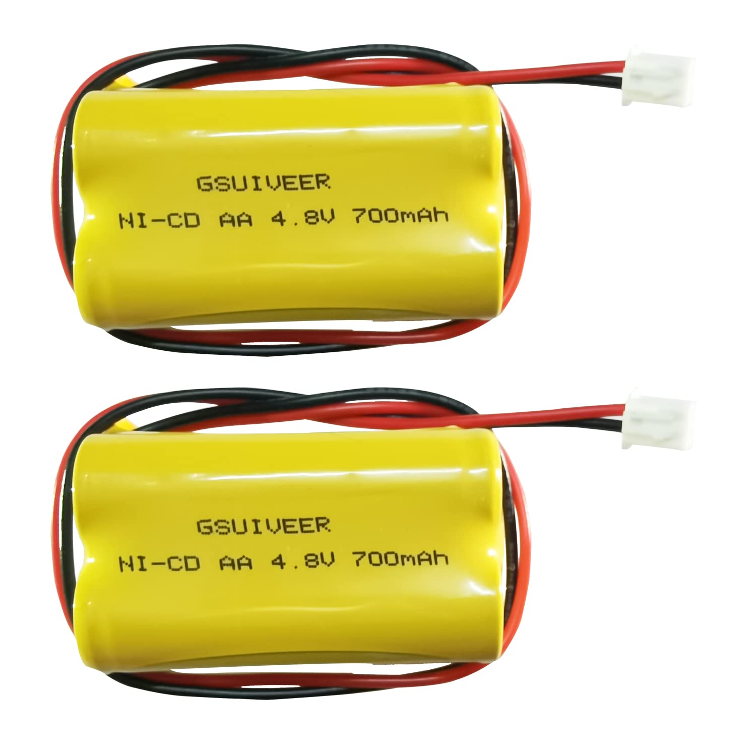 GSUIVEER BL93NC487 BL93NC484 BAA48R Ni-Cd 4.8V 700mAh Exit Sign Emergency Light Battery Replacement (2 Pack)