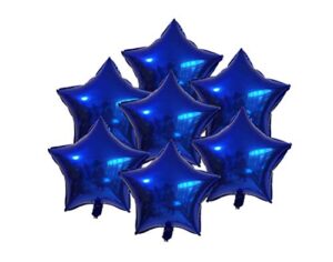 annodeel 20 pcs 18inch navy blue star foil balloons, blue star shaped helium balloons mylar balloons for wedding decoration party balloons birthday