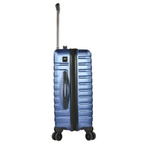 U.S. Traveler Boren Polycarbonate Hardside Rugged Travel Suitcase Luggage with 8 Spinner Wheels, Aluminum Handle, Navy, Carry-on 22-Inch, USB Port