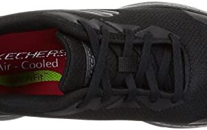 Skechers Women's Athletic lace up Arch Fit Sr Health Care Professional Shoe, Black, 8