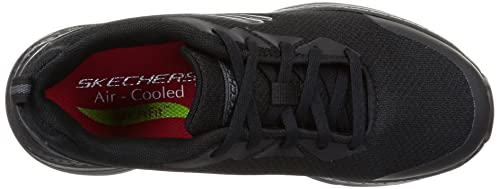 Skechers Women's Athletic lace up Arch Fit Sr Health Care Professional Shoe, Black, 8