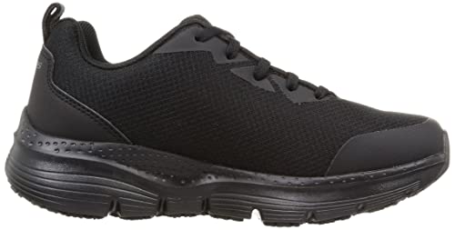 Skechers Women's Athletic lace up Arch Fit Sr Health Care Professional Shoe, Black, 8