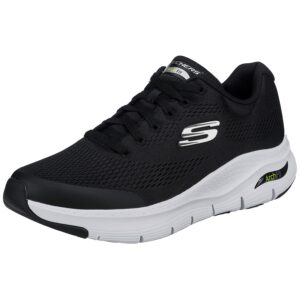 skechers arch fit black/white 9 3e - extra wide
