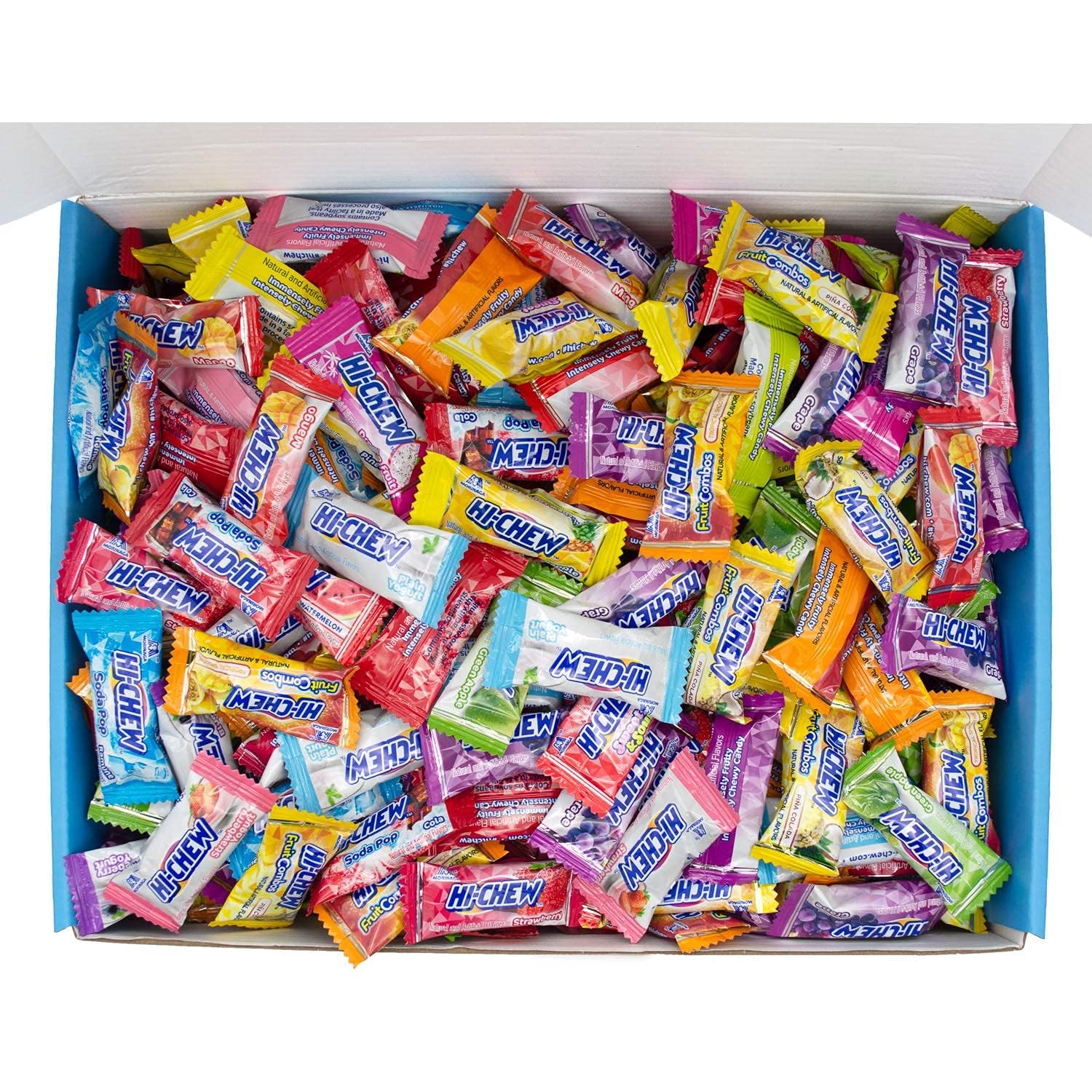 Hi Chew 17 Flavors, Bulk 330+ Pieces, 4 Pound (Strawberry, Mango, Green Apple, Grape, Pineapple, Kiwi, Dragon Fruit, Ramune, Cola, 3 Yogurt, Grapefruit, Lemon, Watermelon)