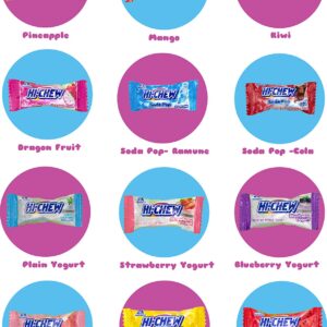 Hi Chew 17 Flavors, Bulk 330+ Pieces, 4 Pound (Strawberry, Mango, Green Apple, Grape, Pineapple, Kiwi, Dragon Fruit, Ramune, Cola, 3 Yogurt, Grapefruit, Lemon, Watermelon)