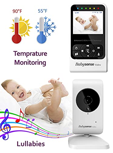 Babysense Video & Baby Movement Monitor - Bundle Pack - Babysense Video Baby Monitor V24R Camera and Audio & Babysense 7 Under-The-Mattress Baby Movement Monitor - 2 in 1