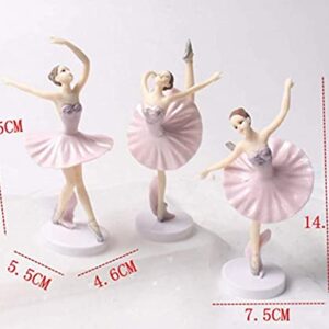 HYSTYLE 6 Pcs Dancing Ballerina Girl Figurine, Miniature Ballerina Girl Figure Collection Playset Doll Toy, Ballerina Girl Cake Topper Decoration, Ballerina Girl Plant Pot Craft Dollhouse Decoration