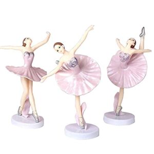 HYSTYLE 6 Pcs Dancing Ballerina Girl Figurine, Miniature Ballerina Girl Figure Collection Playset Doll Toy, Ballerina Girl Cake Topper Decoration, Ballerina Girl Plant Pot Craft Dollhouse Decoration