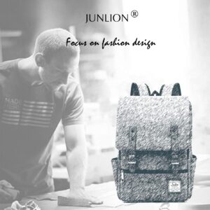 Junlion Vintage Laptop Backpack Gift for Women Men, School College Slim Backpack Fits 15.6 inch MacBook Gray