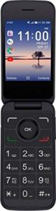 at&t prepaid - alcatel smartflip, 4gb memory, 2.8 dual display, bluetooth, wifi, big buttons - black (renewed)