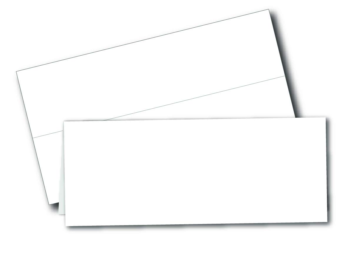 Printable Name Tent Cards - Large 3-1/2" x 11" - Blank Folding Paper for Place Cards/Table Cards - White 80lb Cover - 25 Pack