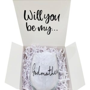 Godmother Gift, Godmother Proposal Gift, Godmother Box, Will you be my Godmother, Baptism Godmother, Godmother Wine glass, Godparent Gift