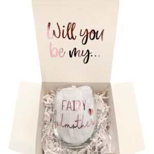 Godmother Gift Wineglass, Godmother Gift, Godmother Proposal Gift, Will you be my Godmother, Godmother Box, Godmother Gift Box