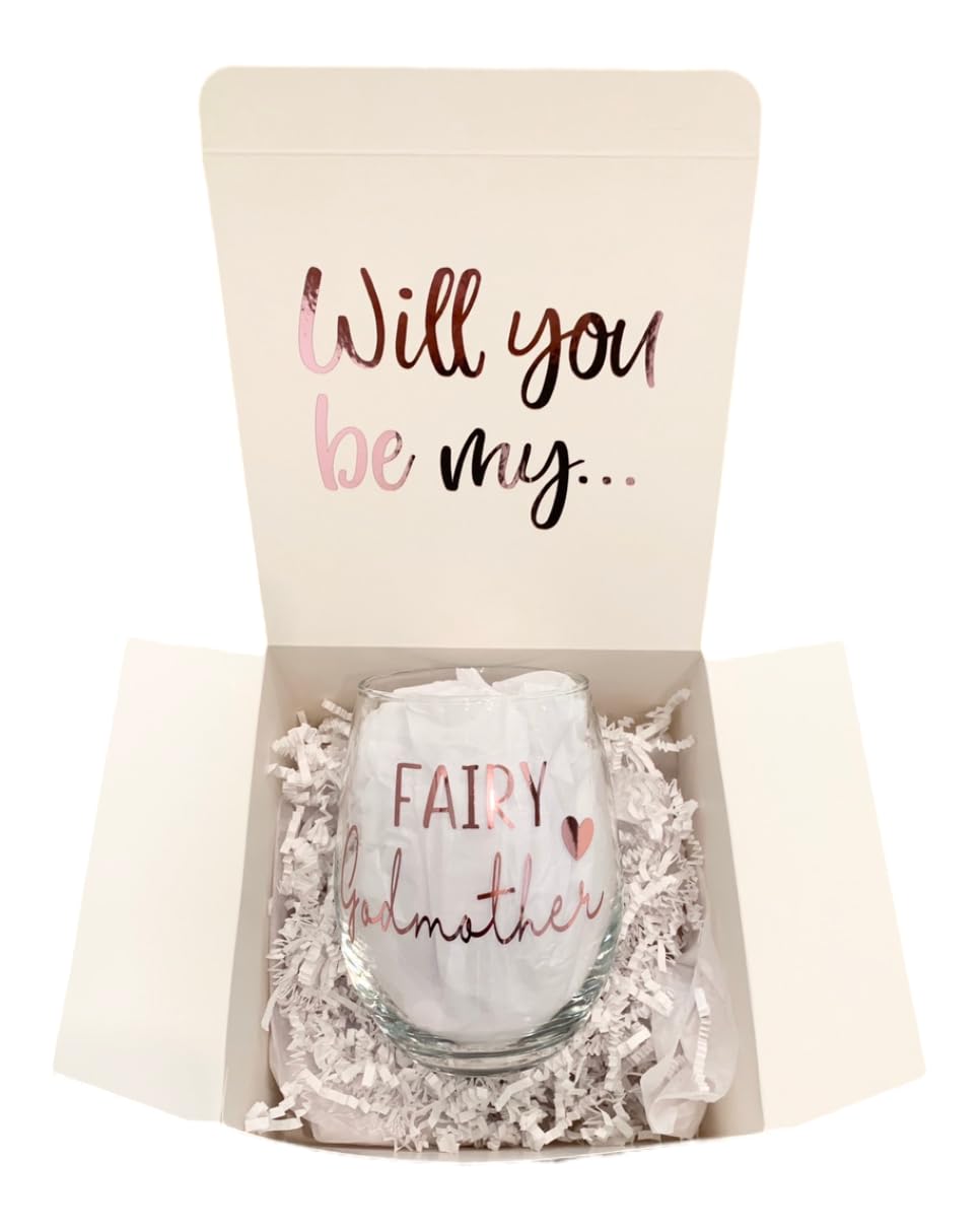 Godmother Gift Wineglass, Godmother Gift, Godmother Proposal Gift, Will you be my Godmother, Godmother Box, Godmother Gift Box