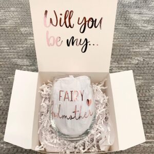 Godmother Gift Wineglass, Godmother Gift, Godmother Proposal Gift, Will you be my Godmother, Godmother Box, Godmother Gift Box