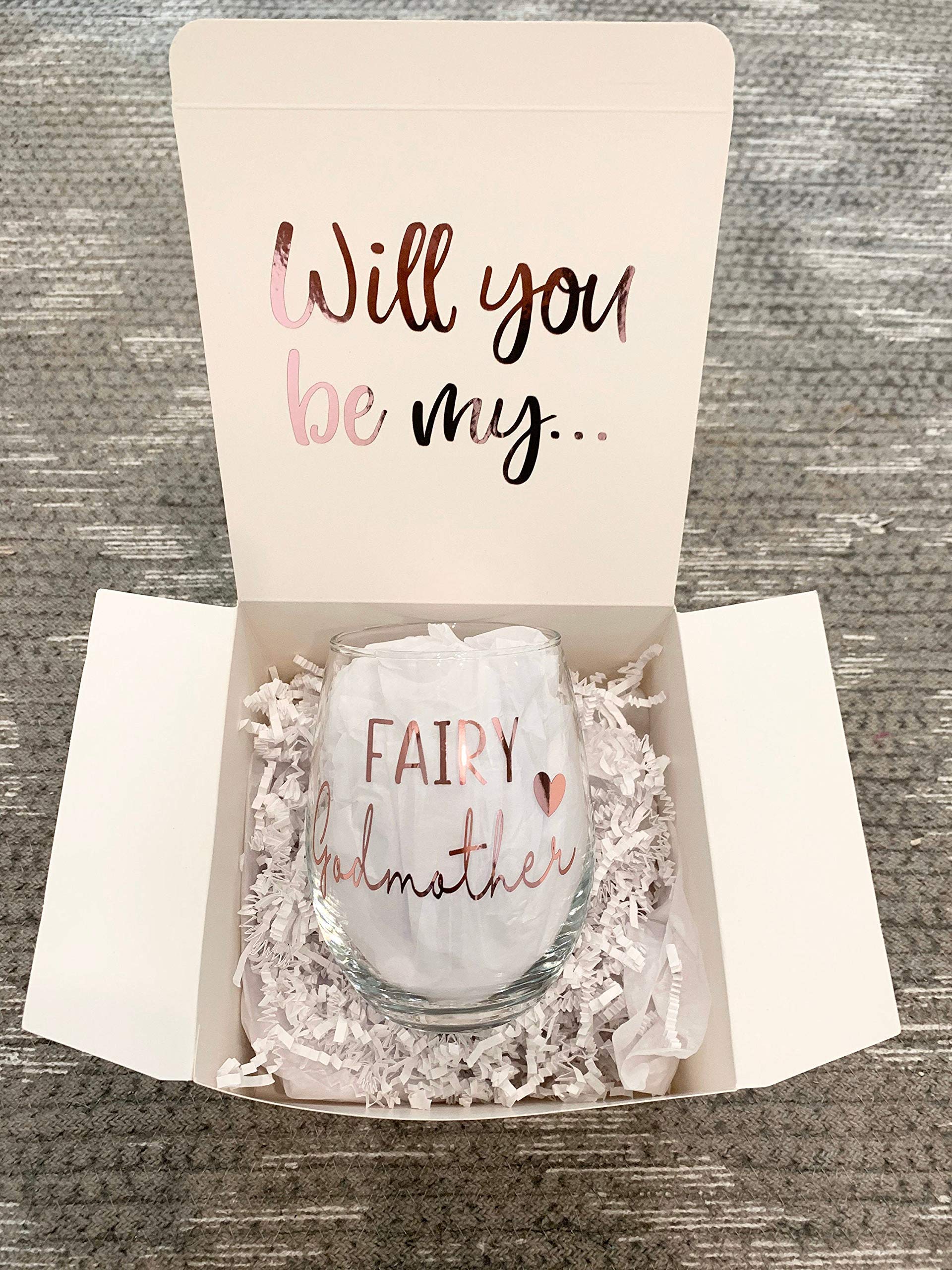 Godmother Gift Wineglass, Godmother Gift, Godmother Proposal Gift, Will you be my Godmother, Godmother Box, Godmother Gift Box