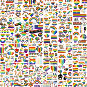 24 sheets pride tattoos temporary, rainbow temporary tattoos for women men adults, gay pride face temporary tattoos sticker parades celebration