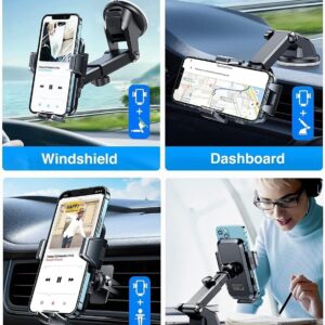 VANMASS 2024【Top Military-Grade】 Phone Holders for Your Car【Ultra Strongest Suction】Cell Phone Mount Universal Dashboard Windshield Vent Stand Cradle for iPhone 15 14 13 Pro Max Samsung Galaxy Android