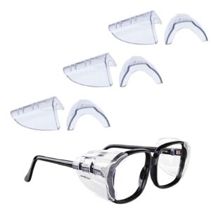 korty 3 pairs eye glasses side shields, flexible slip on side shields for safety glasses fits small to medium