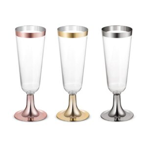 PRETYZOOM Wedding Glasses Champagne Glasses Plastic Disposable Cocktail Goblet 160ML Wine Cups Party Drink Cups for Wedding Bar Restaurant Party Banquet 10pcs (Golden) Disposable Glasses