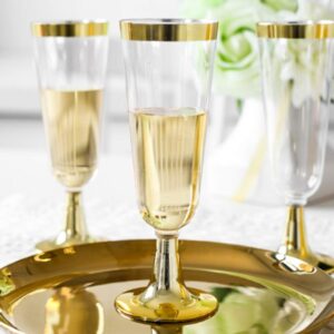 PRETYZOOM Wedding Glasses Champagne Glasses Plastic Disposable Cocktail Goblet 160ML Wine Cups Party Drink Cups for Wedding Bar Restaurant Party Banquet 10pcs (Golden) Disposable Glasses