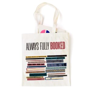 ihopes+ i want to always fully book reusable tote bags fun library canvas tote bags for lovers, bookworms, men, women, friends for gifts