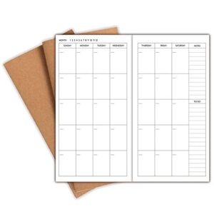 nokingo 3-pack travelers notebook calendar, travelers notebook inserts, undated travelers notebook monthly, 4.25"x8.25" travelers notebook calendar insert