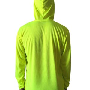 NY GOLDEN FASHION Hi Vis High Visibility T Shirt Long Sleeve Safety Construction Work Shirts with Hood (2Pcs Neon Yellow, XL)