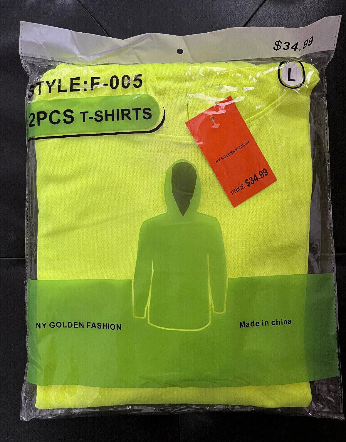 NY GOLDEN FASHION Hi Vis High Visibility T Shirt Long Sleeve Safety Construction Work Shirts with Hood (2Pcs Neon Yellow, XL)