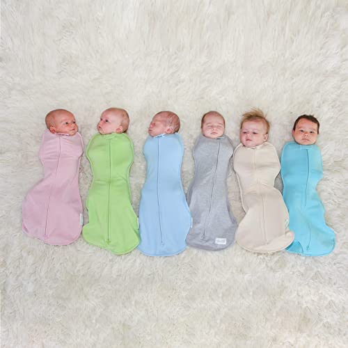 Woombie Simply Baby Swaddling Blanket I Soothing, Cotton Baby Swaddle I Wearable Baby Blanket, Pink Blush, 0-3 Months