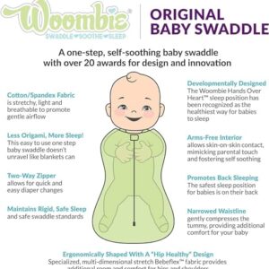 Woombie Simply Baby Swaddling Blanket I Soothing, Cotton Baby Swaddle I Wearable Baby Blanket, Pink Blush, 0-3 Months