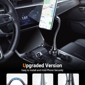 [Upgraded 15in] TORRAS Magnetic Car Cup Holder Phone Mount Adjustable Gooseneck Cup Holder Phone Holder for Car Compatible with iPhone Samsung and All Cell Phones