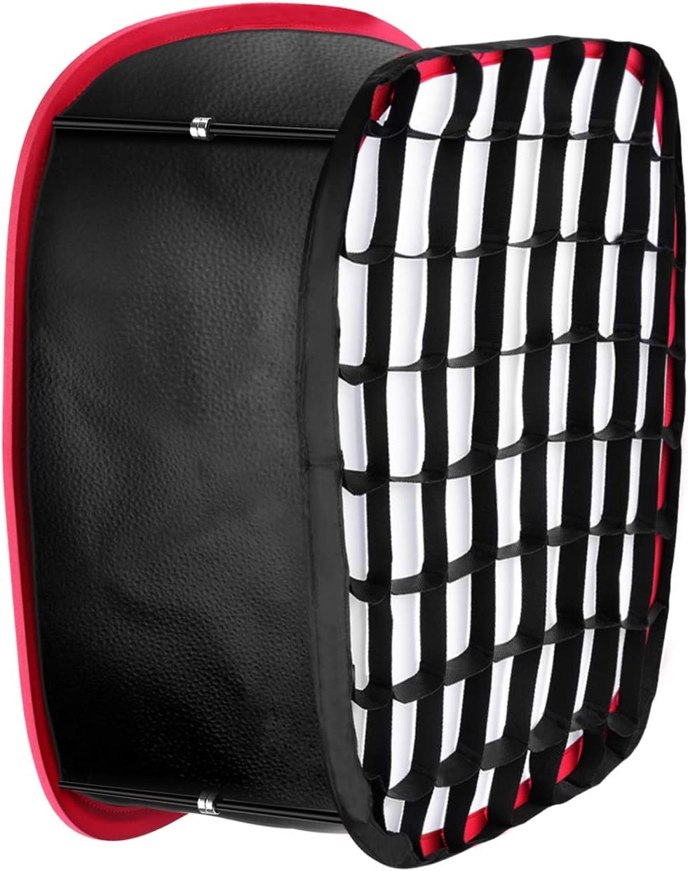 Neewer Foldable Softbox Light Box with Strap Clip, Grill and Carry Bag Compatible with Neewer 480/660/530 LED Light Panels, Opening 10 x 8.7 cm (Black + Red)