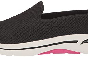 Skechers Women's Go Walk Arch Fit-Grateful Sneakers, Black/Hot Pink, 9